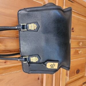 Ralph Lauren Black Leather Tote Bag